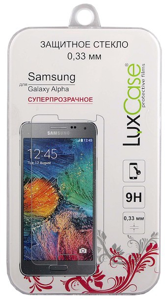 Защитное стекло для сотового телефона LuxCase 80878 для Samsung Galaxy Alpha 0.33 мм